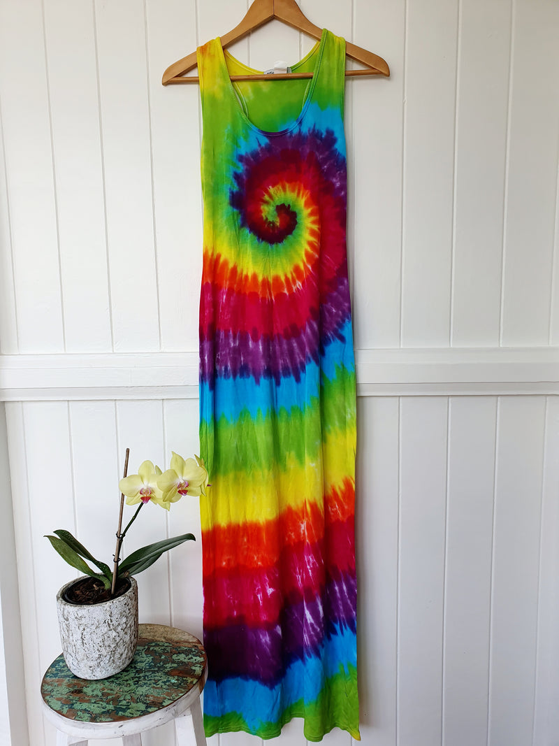 Rainbow tie dye maxi dress Clearance