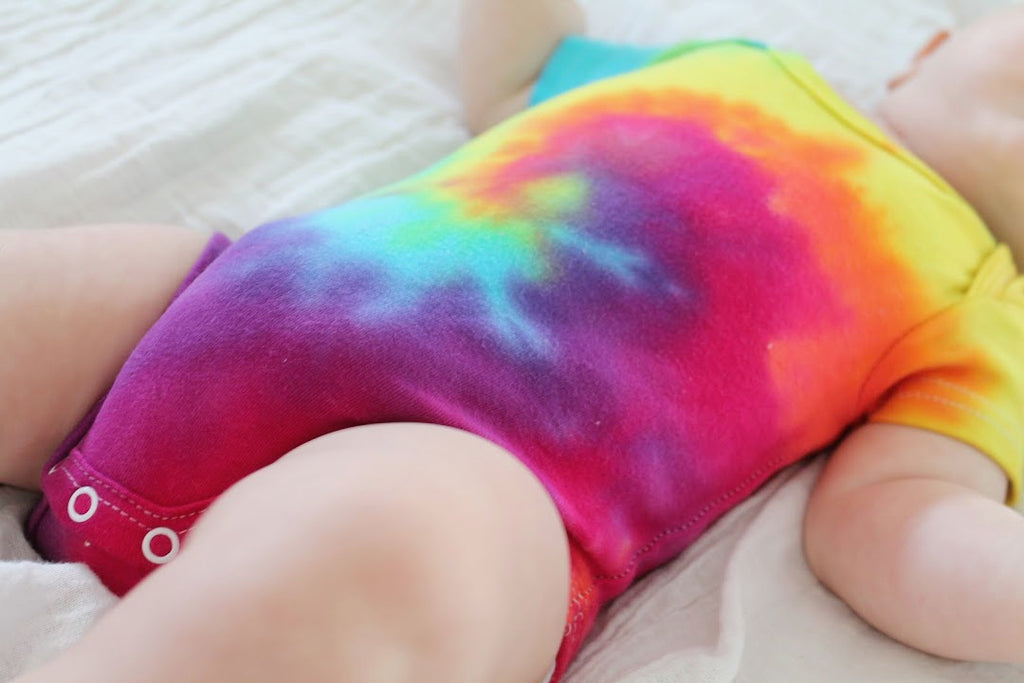 Rainbow Tie Dye Baby Bodysuit [SHORT SLEEVE]