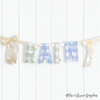 Personalised | HANDMADE BUNTING [BLUE/GREEN GINGHAM]