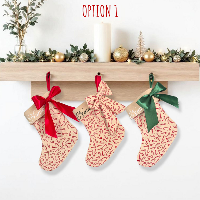 Mini Personalised | CHRISTMAS STOCKING [CANDY CANE]