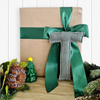 Initial Christmas Ornament/ Gift Tag [GREEN STRIPE]