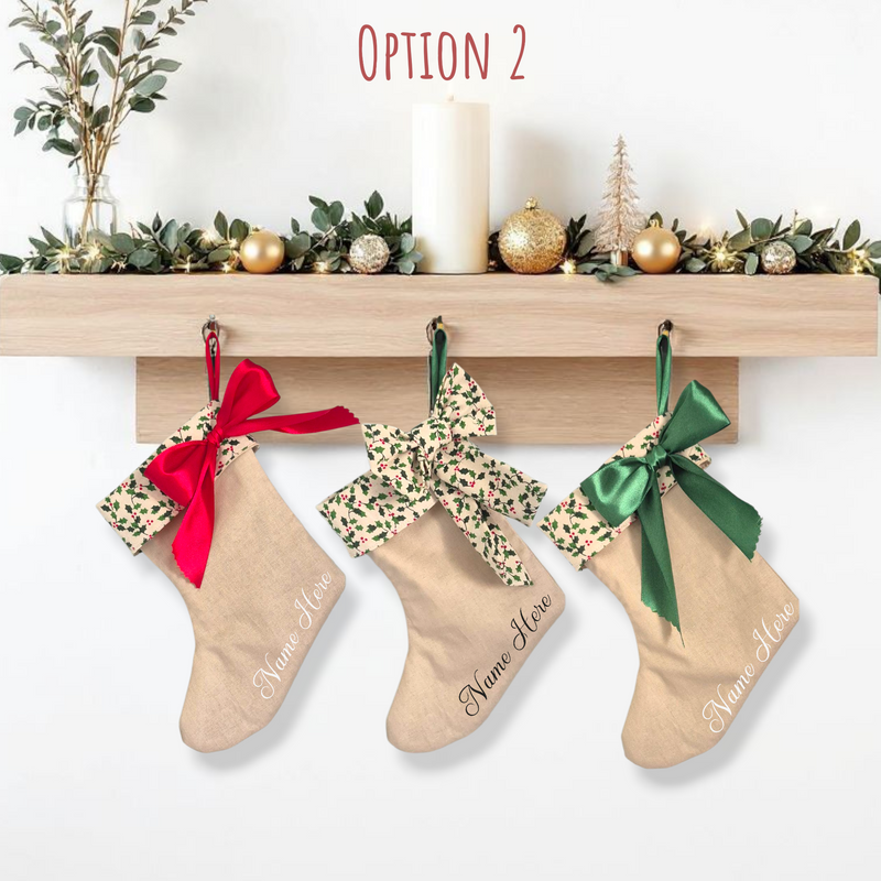 Mini Personalised | CHRISTMAS STOCKING [MISTLETOE]