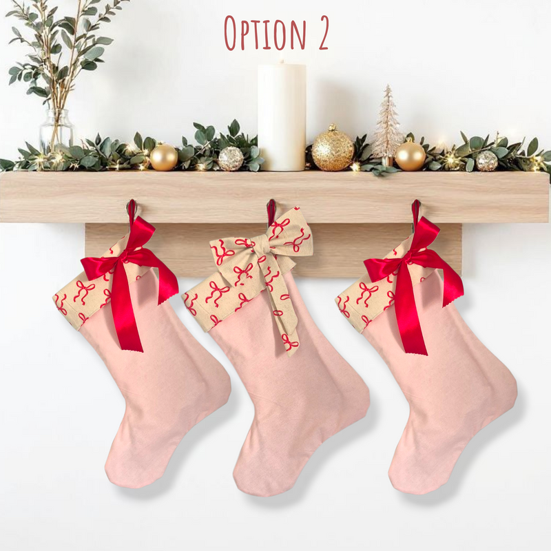 Pink/ Bows | CHRISTMAS STOCKING