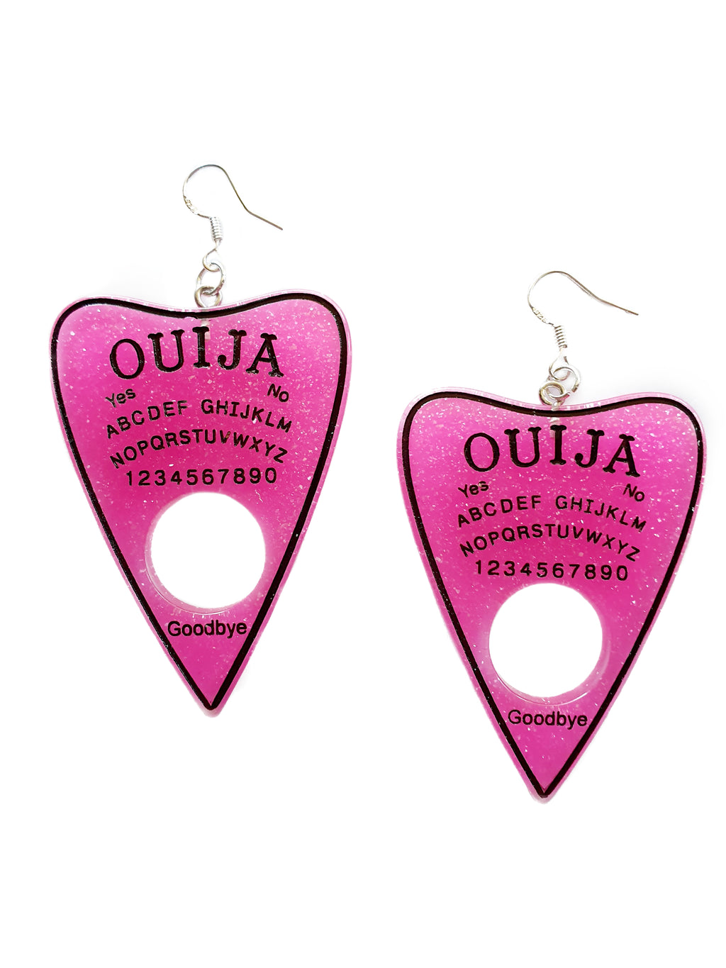 Hot Pink Glitter Ouija | EARRINGS